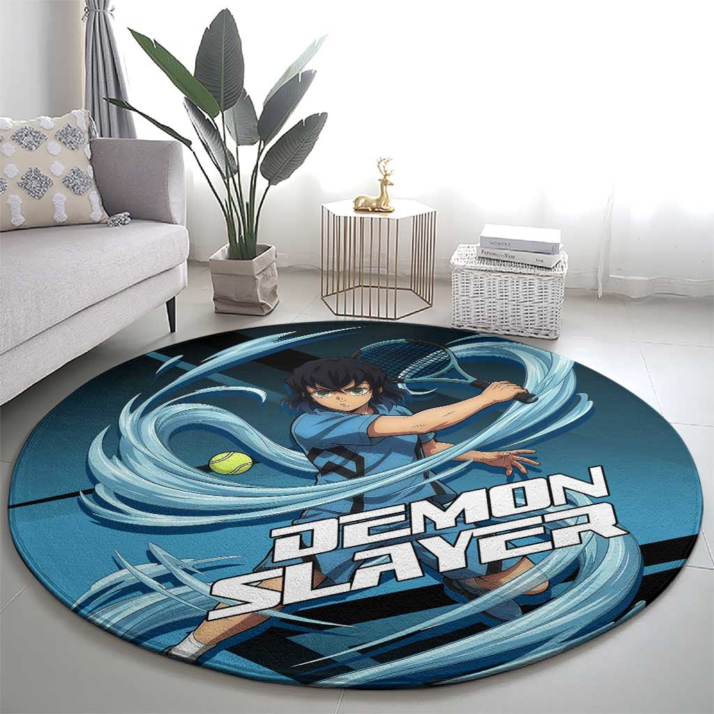 Inosuke Hashibira Beast Tennis Form Round Carpet Sporty Anime Mashup Style