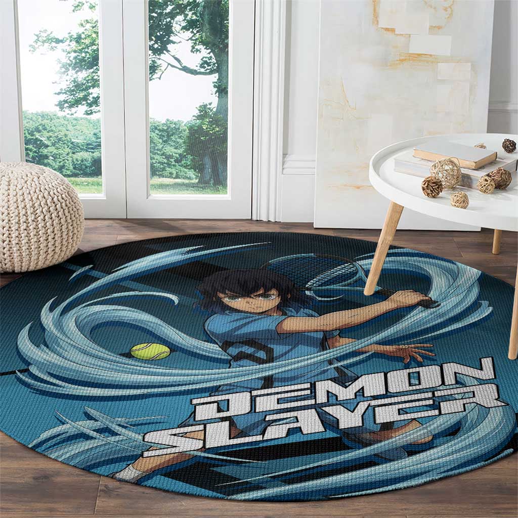 Inosuke Hashibira Beast Tennis Form Round Carpet Sporty Anime Mashup Style