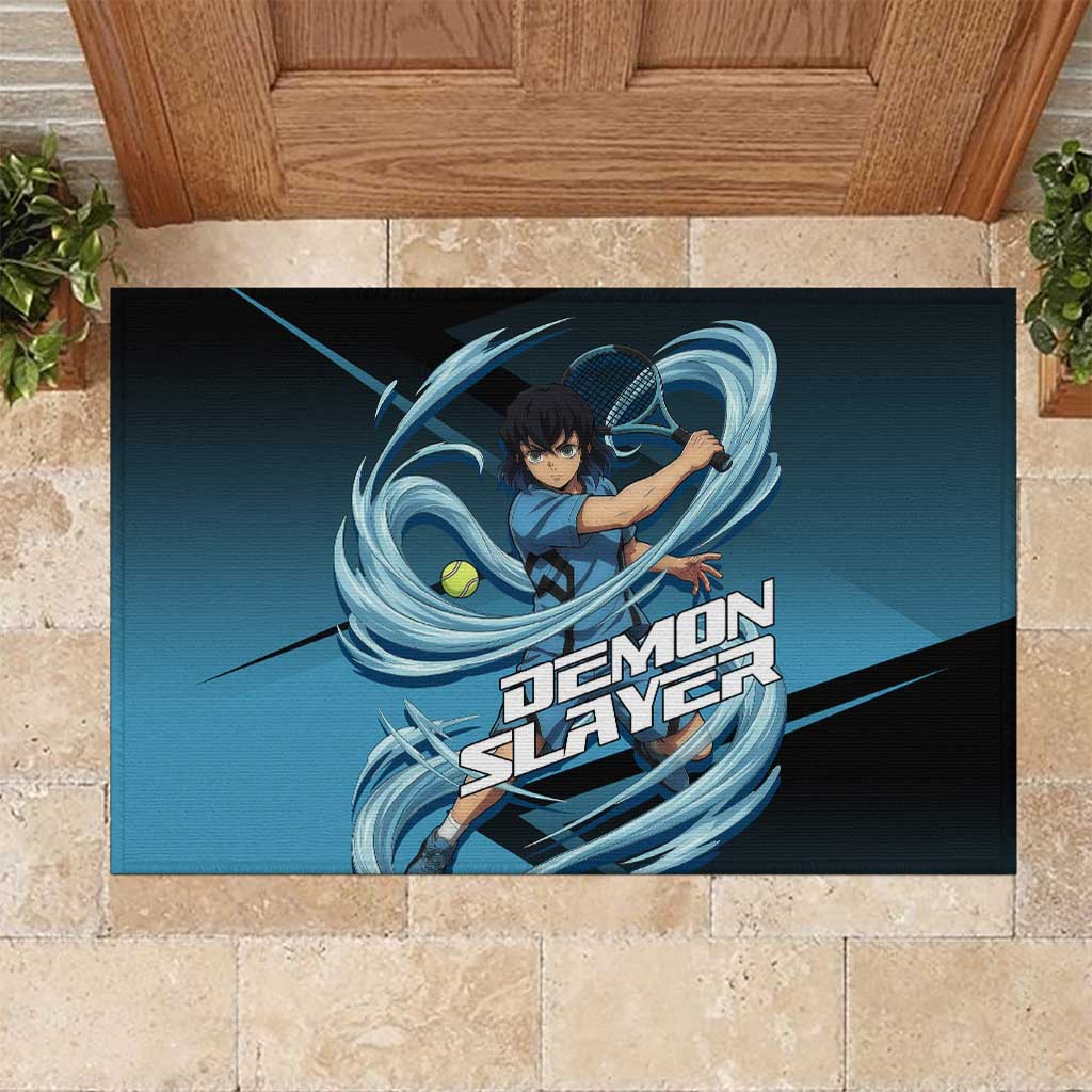 Inosuke Hashibira Beast Tennis Form Rubber Doormat Sporty Anime Mashup Style
