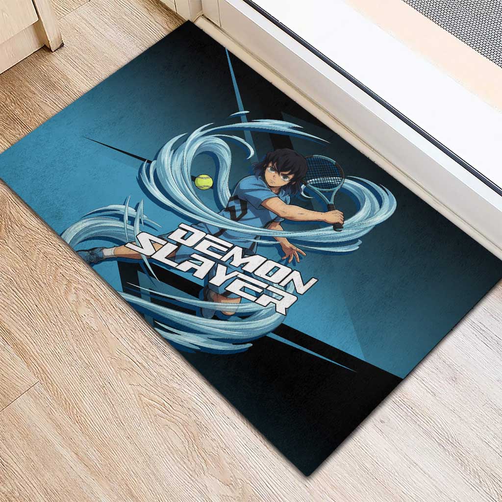 Inosuke Hashibira Beast Tennis Form Rubber Doormat Sporty Anime Mashup Style