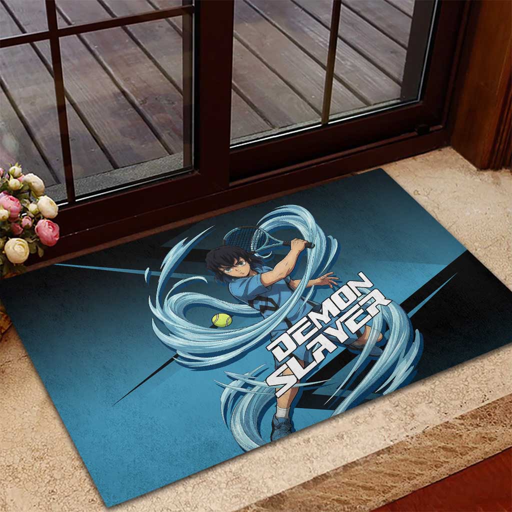 Inosuke Hashibira Beast Tennis Form Rubber Doormat Sporty Anime Mashup Style