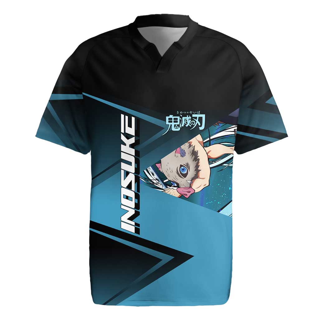 Inosuke Hashibira Beast Tennis Form Rugby Jersey Sporty Anime Mashup Style