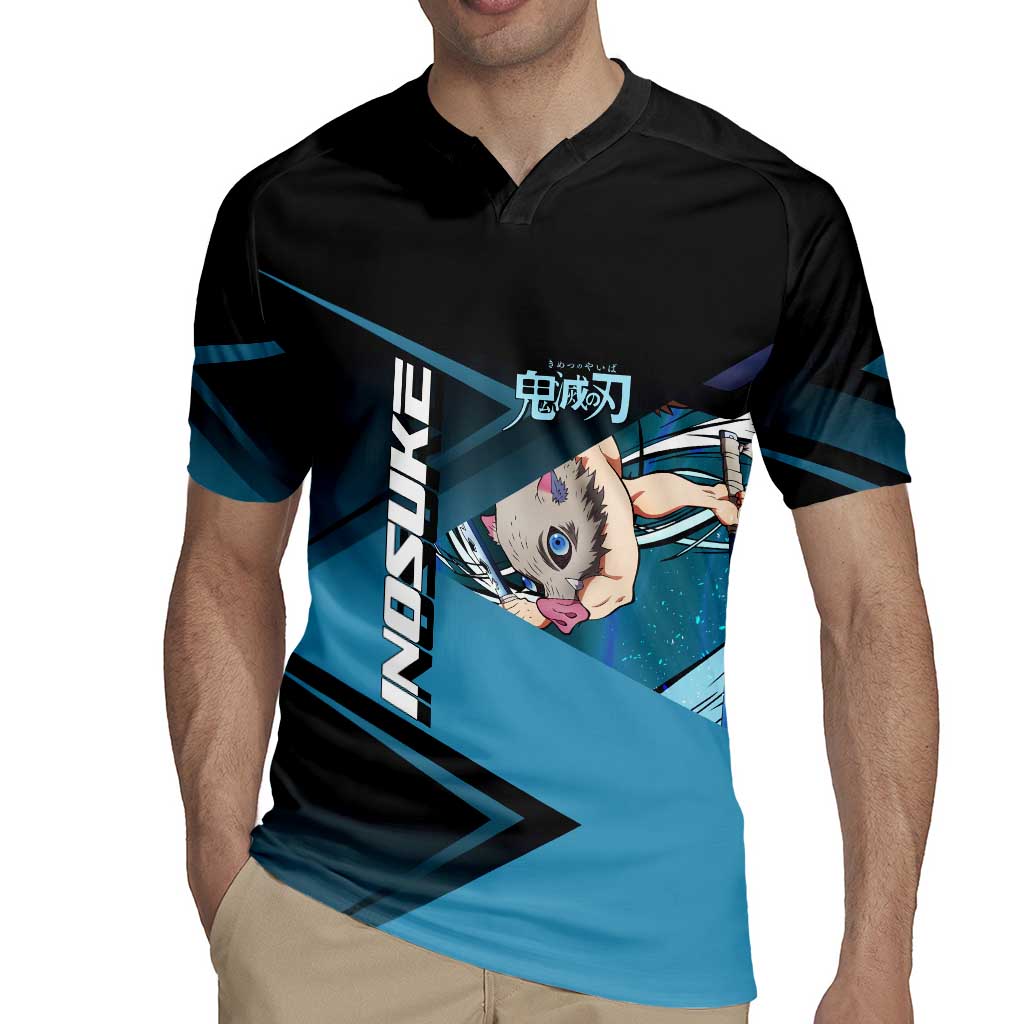 Inosuke Hashibira Beast Tennis Form Rugby Jersey Sporty Anime Mashup Style