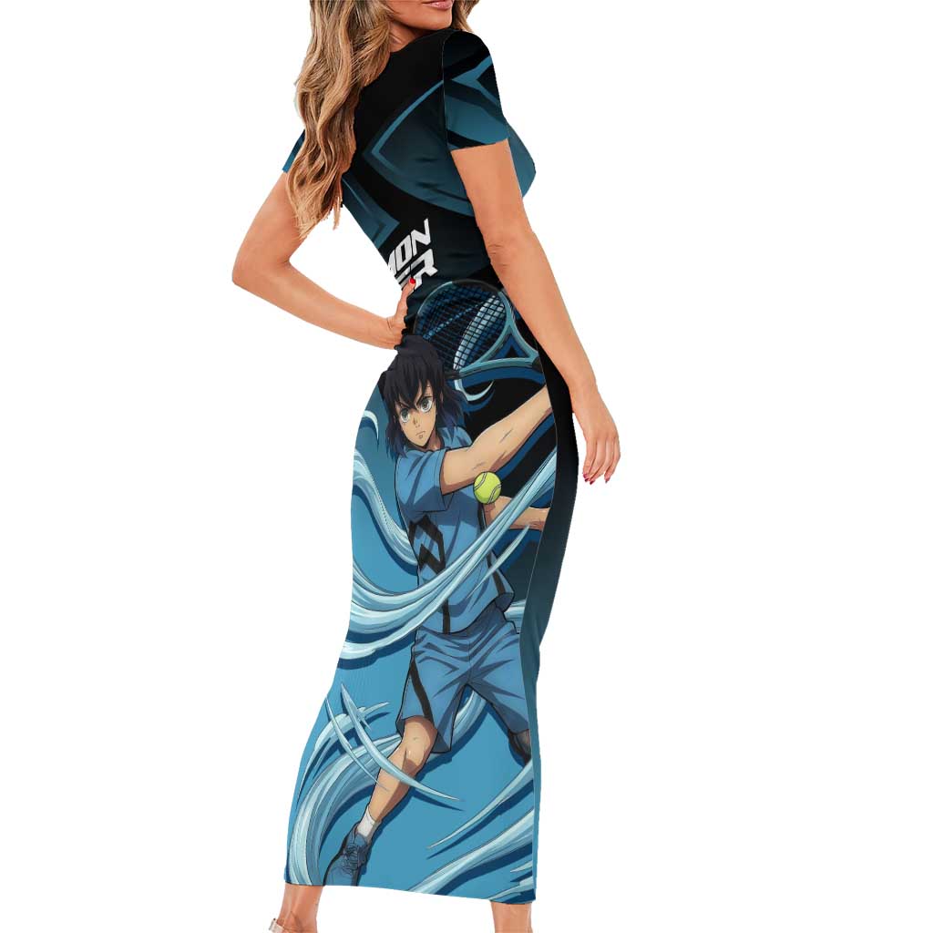 Inosuke Hashibira Beast Tennis Form Short Sleeve Bodycon Dress Sporty Anime Mashup Style