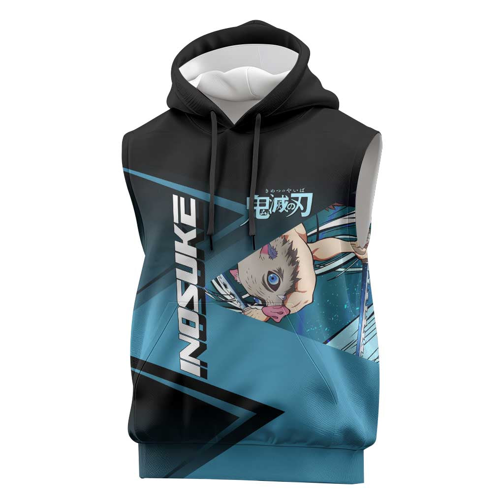 Inosuke Hashibira Beast Tennis Form Sleeveless Hoodie Sporty Anime Mashup Style