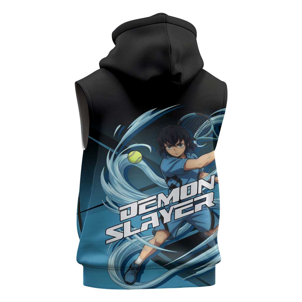 Inosuke Hashibira Beast Tennis Form Sleeveless Zip Hoodie Sporty Anime Mashup Style