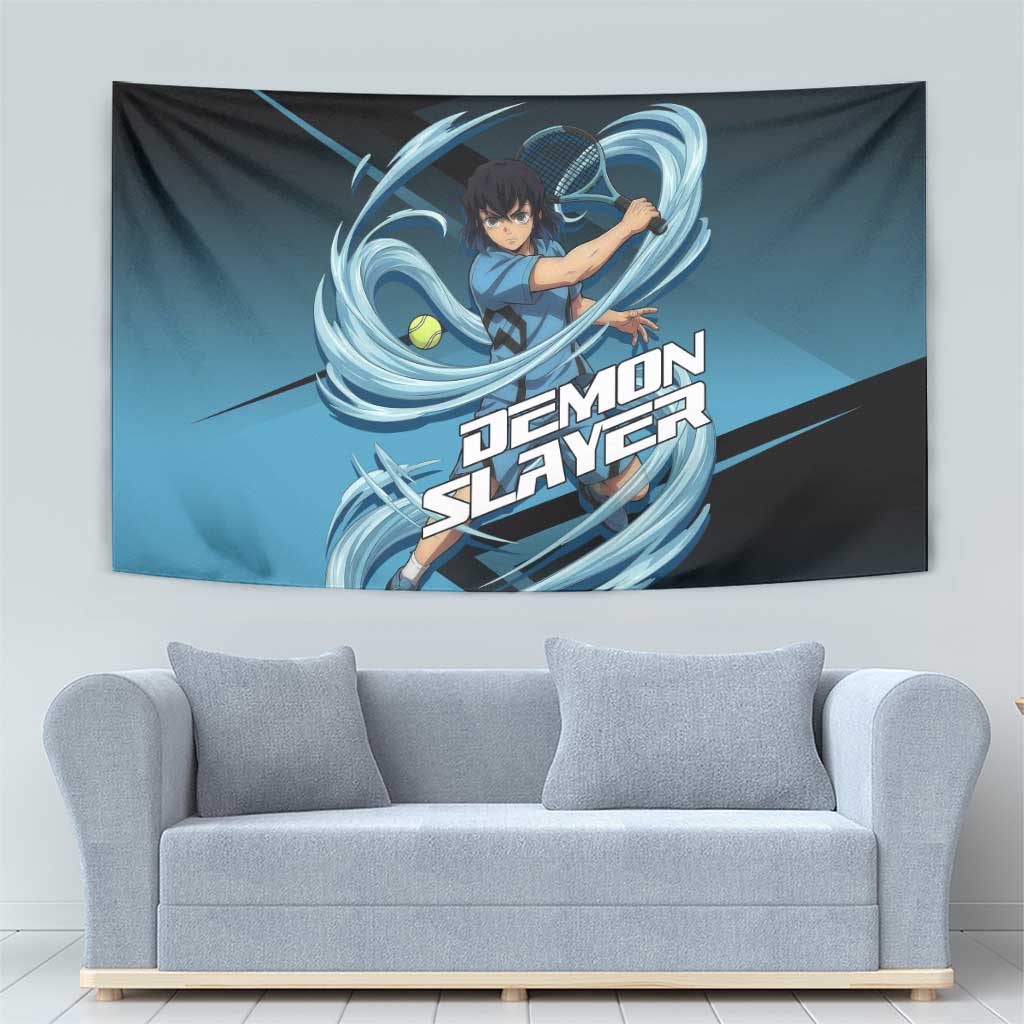 Inosuke Hashibira Beast Tennis Form Tapestry Sporty Anime Mashup Style