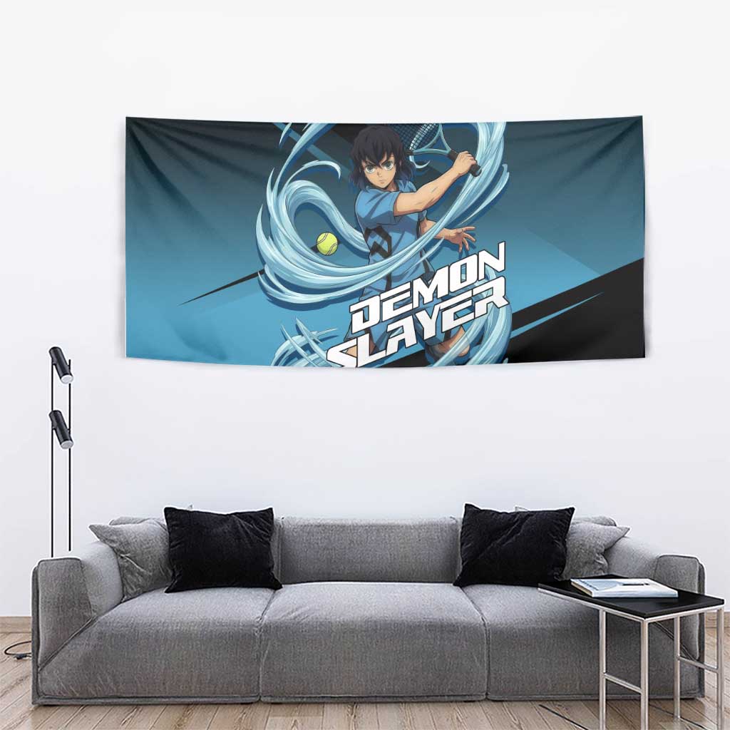 Inosuke Hashibira Beast Tennis Form Tapestry Sporty Anime Mashup Style