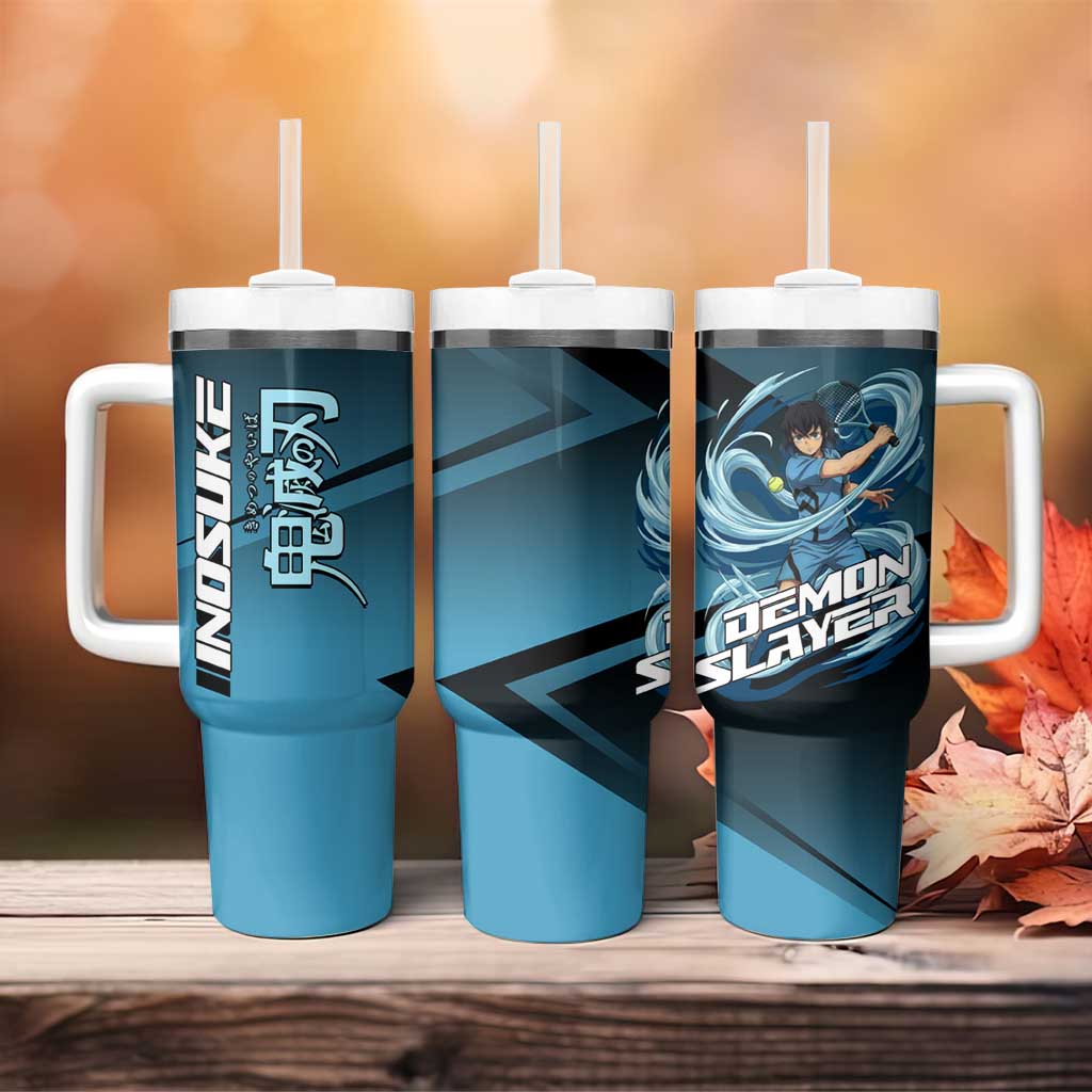 Inosuke Hashibira Beast Tennis Form Tumbler With Handle Sporty Anime Mashup Style