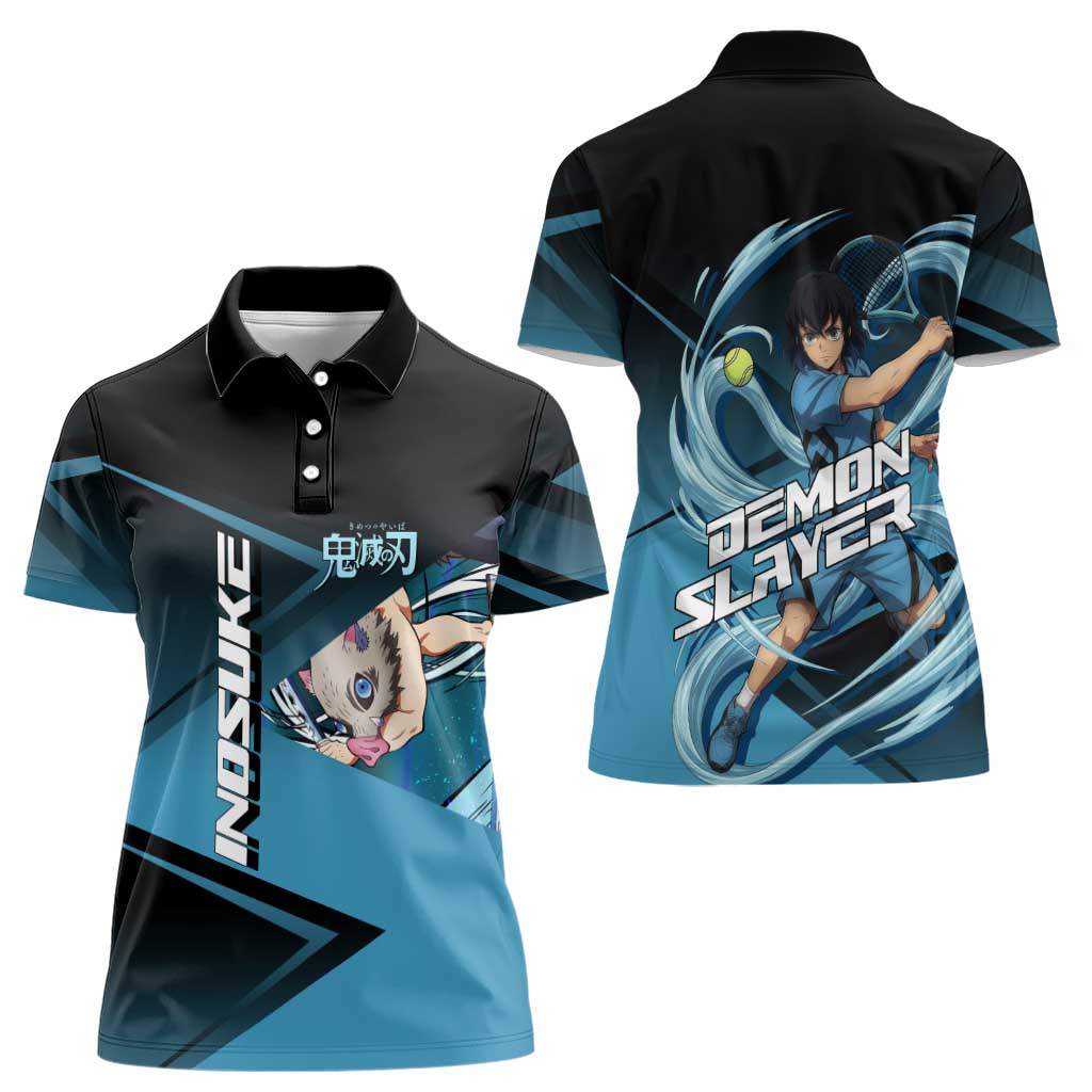 Inosuke Hashibira Beast Tennis Form Women Polo Shirt Sporty Anime Mashup Style