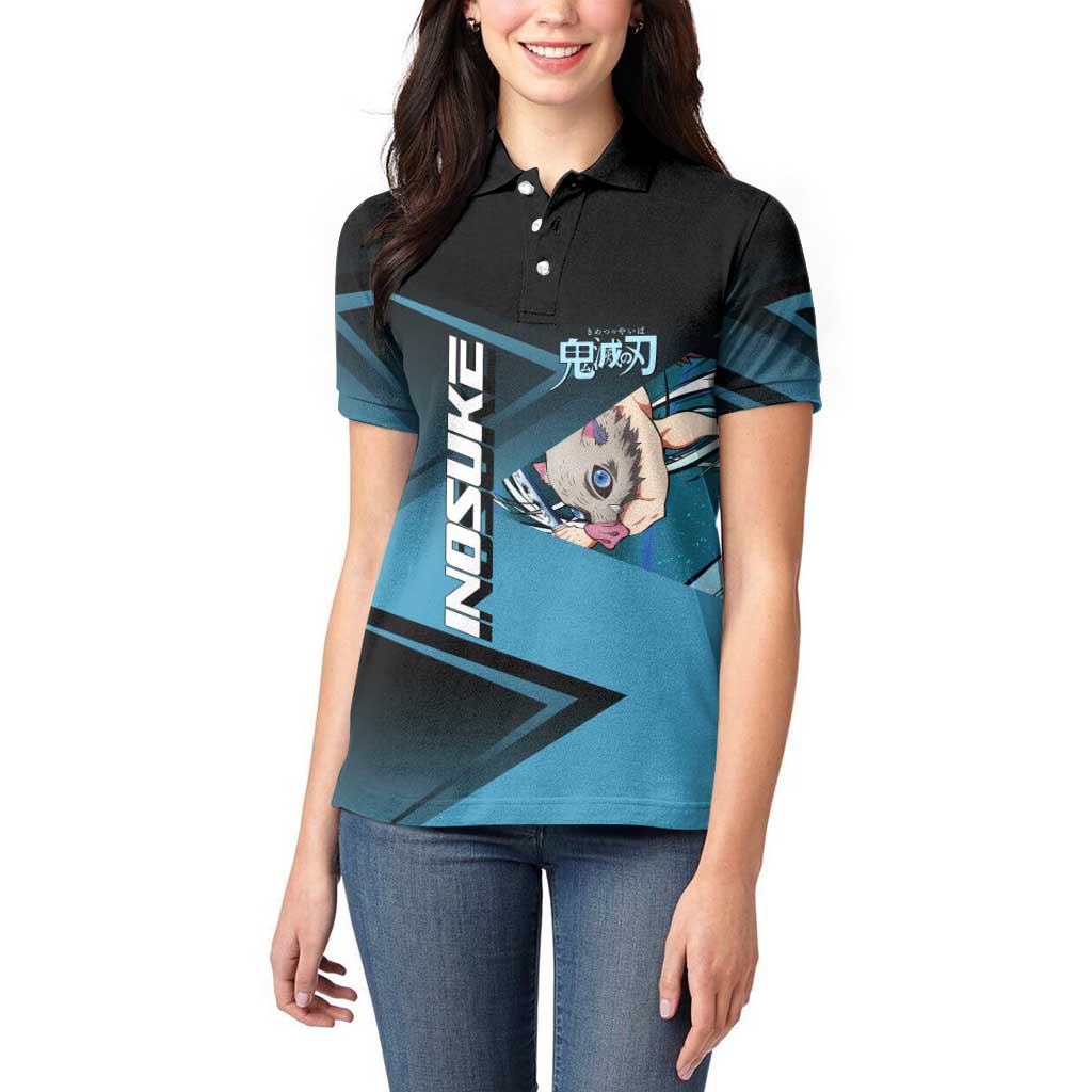 Inosuke Hashibira Beast Tennis Form Women Polo Shirt Sporty Anime Mashup Style