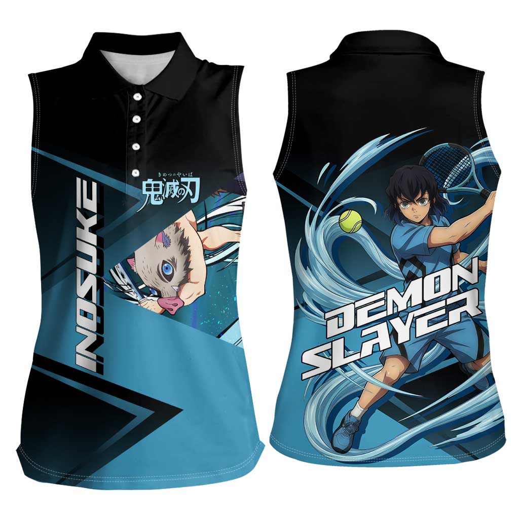 Inosuke Hashibira Beast Tennis Form Women Sleeveless Polo Shirt Sporty Anime Mashup Style