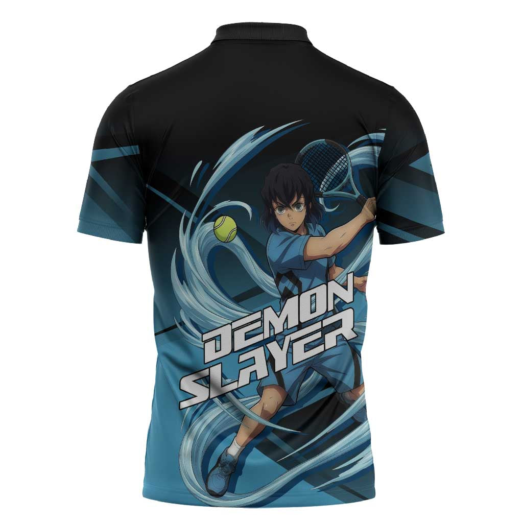 Inosuke Hashibira Beast Tennis Form Zipper Polo Shirt Sporty Anime Mashup Style