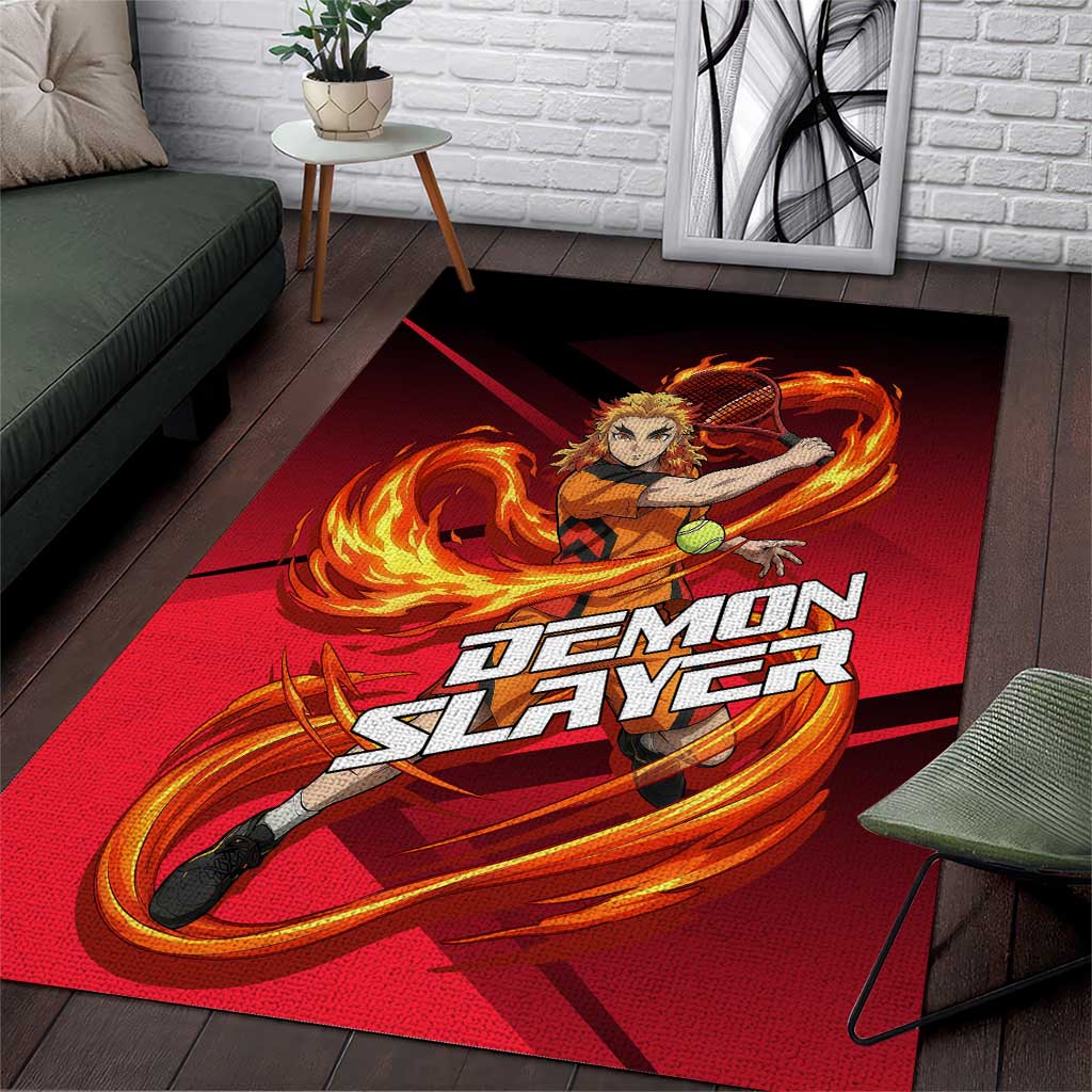 Kyojuro Rengoku Flame Rally Area Rug Sporty Anime Mashup Style