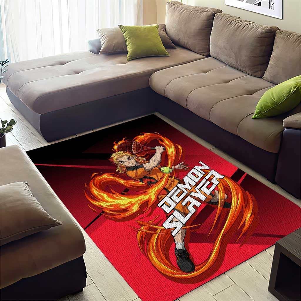 Kyojuro Rengoku Flame Rally Area Rug Sporty Anime Mashup Style