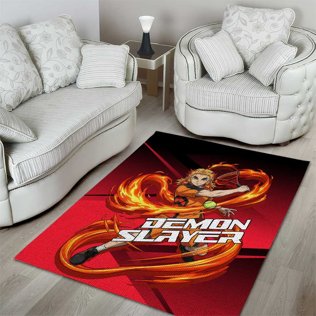 Kyojuro Rengoku Flame Rally Area Rug Sporty Anime Mashup Style