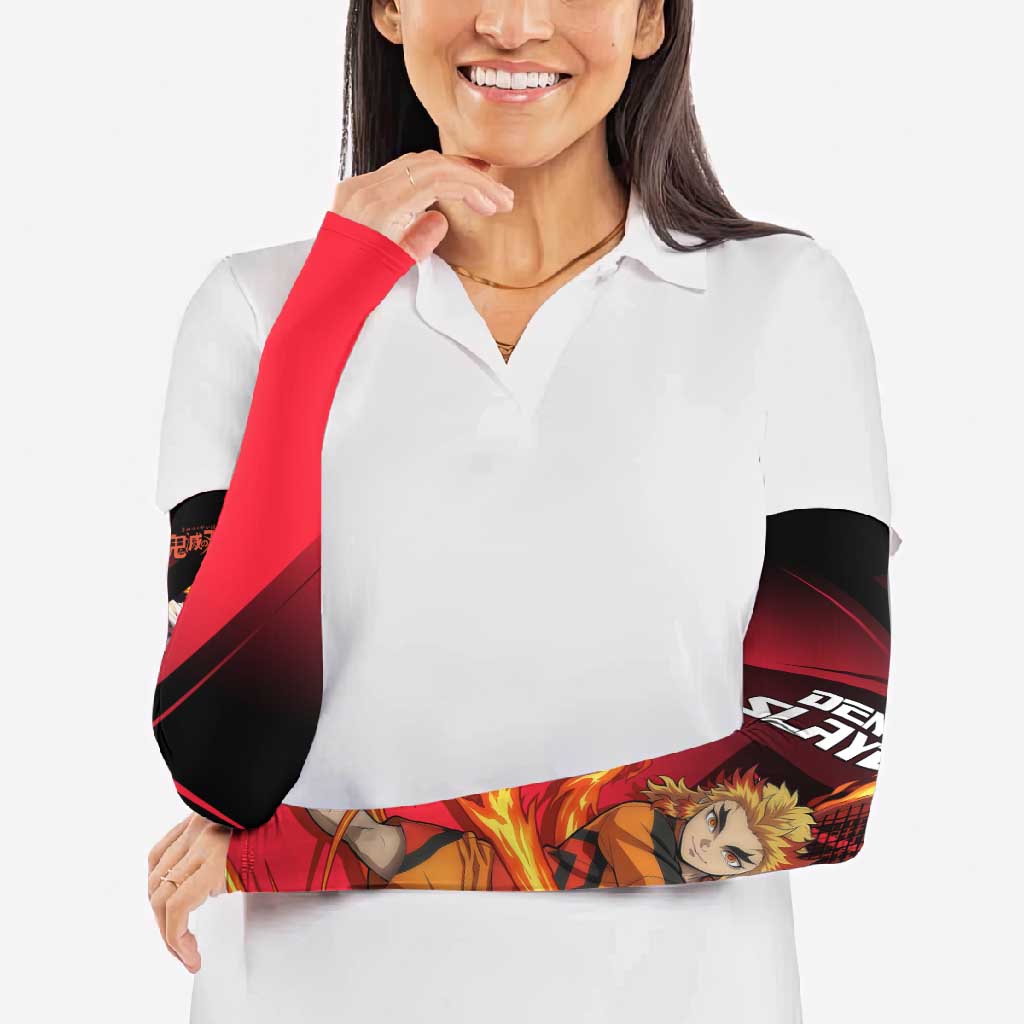 Kyojuro Rengoku Flame Rally Arm Sleeves Sporty Anime Mashup Style