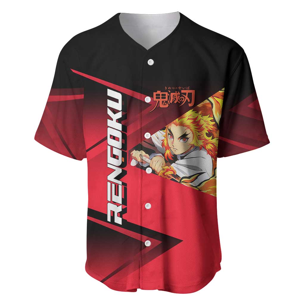 Kyojuro Rengoku Flame Rally Baseball Jersey Sporty Anime Mashup Style