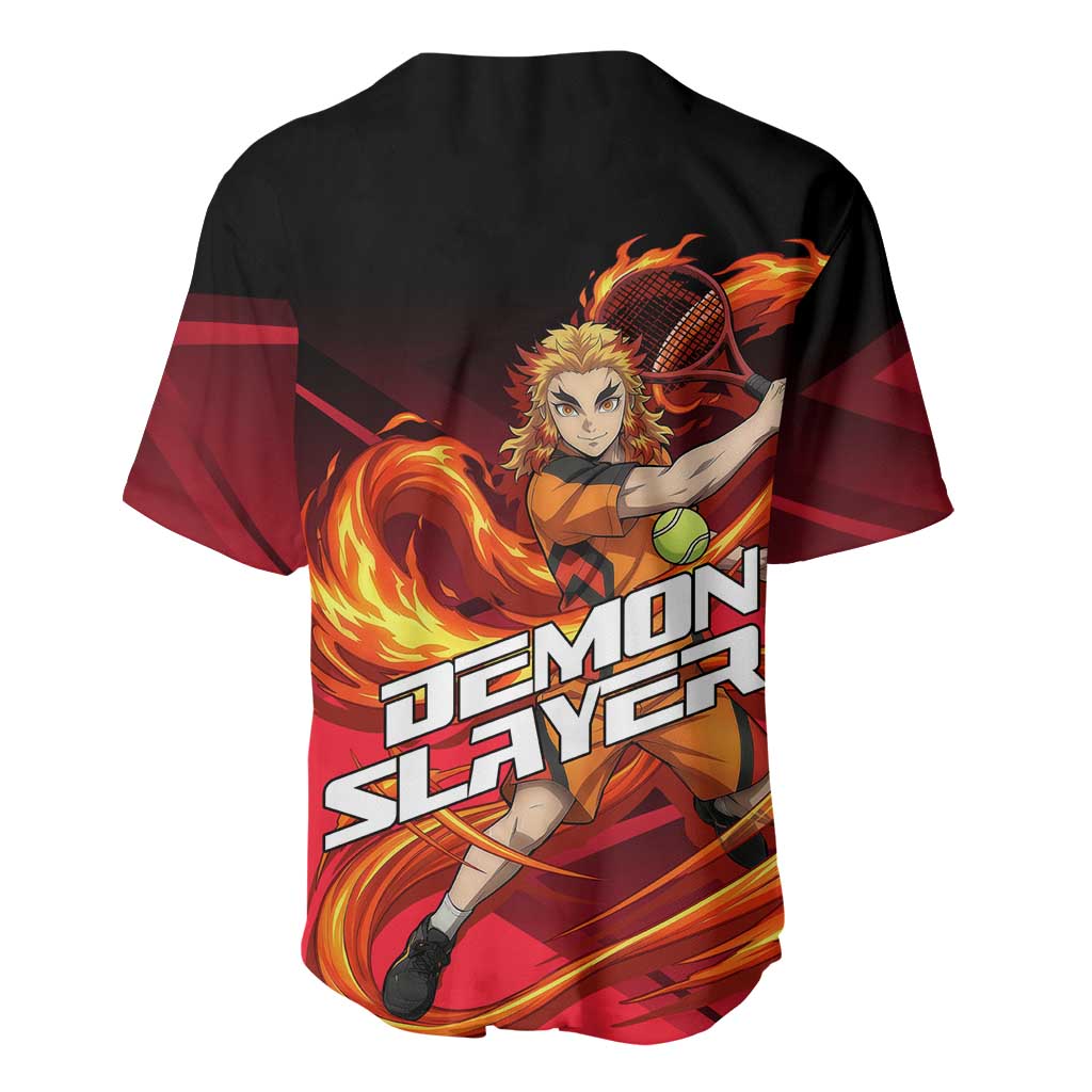 Kyojuro Rengoku Flame Rally Baseball Jersey Sporty Anime Mashup Style