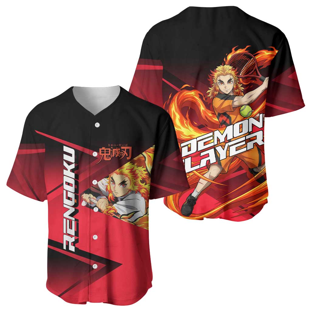 Kyojuro Rengoku Flame Rally Baseball Jersey Sporty Anime Mashup Style