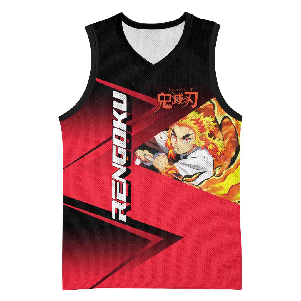 Kyojuro Rengoku Flame Rally Basketball Jersey Sporty Anime Mashup Style