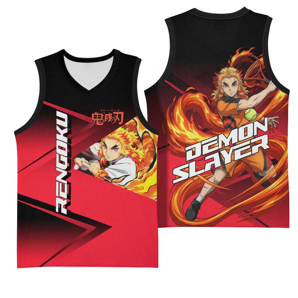 Kyojuro Rengoku Flame Rally Basketball Jersey Sporty Anime Mashup Style
