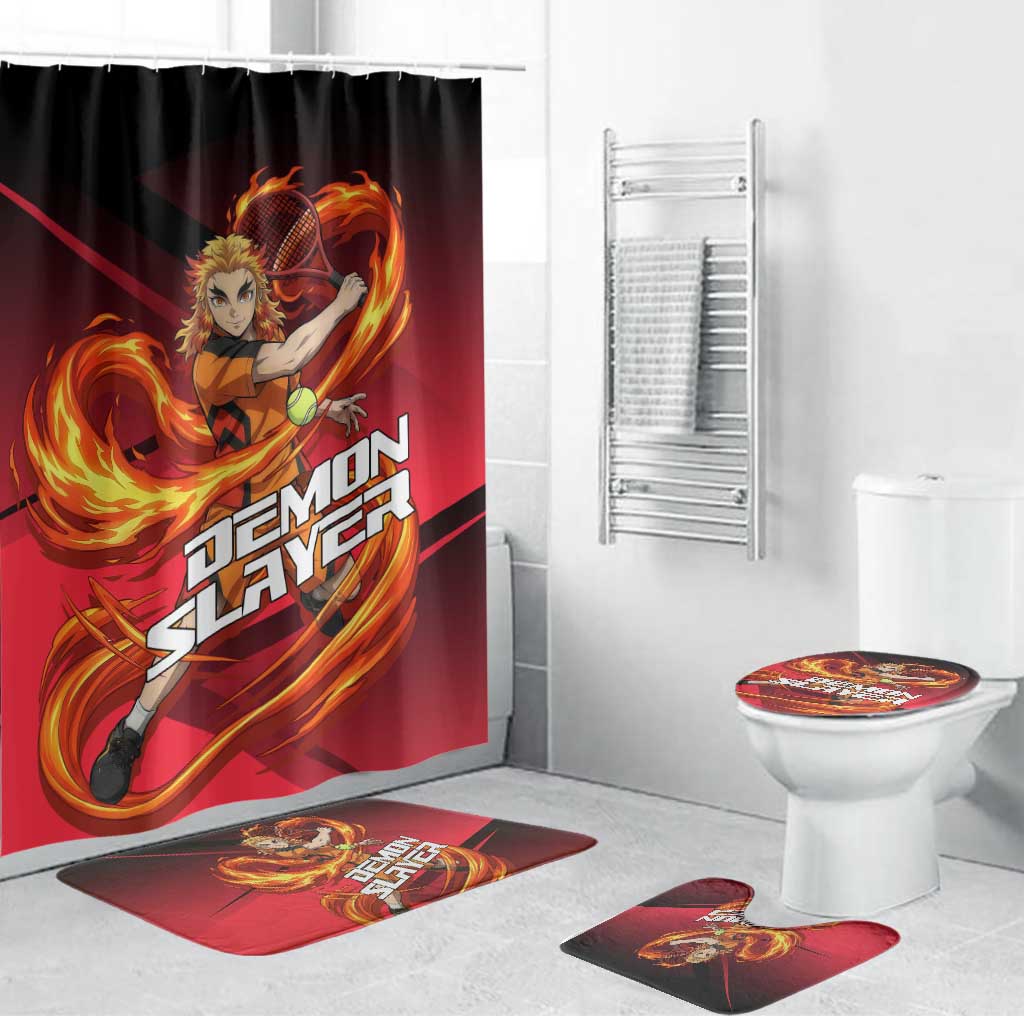 Kyojuro Rengoku Flame Rally Bathroom Set Sporty Anime Mashup Style