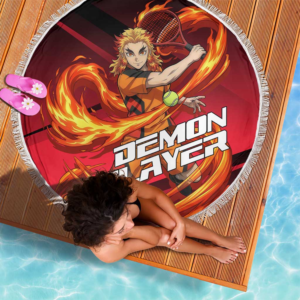 Kyojuro Rengoku Flame Rally Beach Blanket Sporty Anime Mashup Style