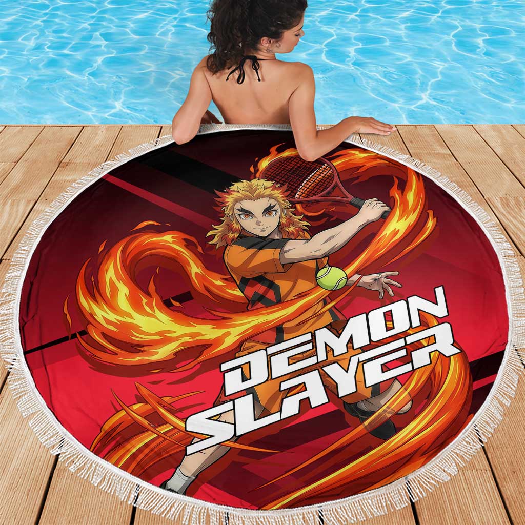 Kyojuro Rengoku Flame Rally Beach Blanket Sporty Anime Mashup Style