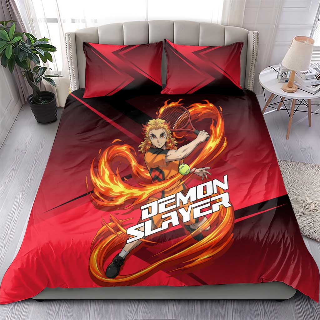 Kyojuro Rengoku Flame Rally Bedding Set Sporty Anime Mashup Style