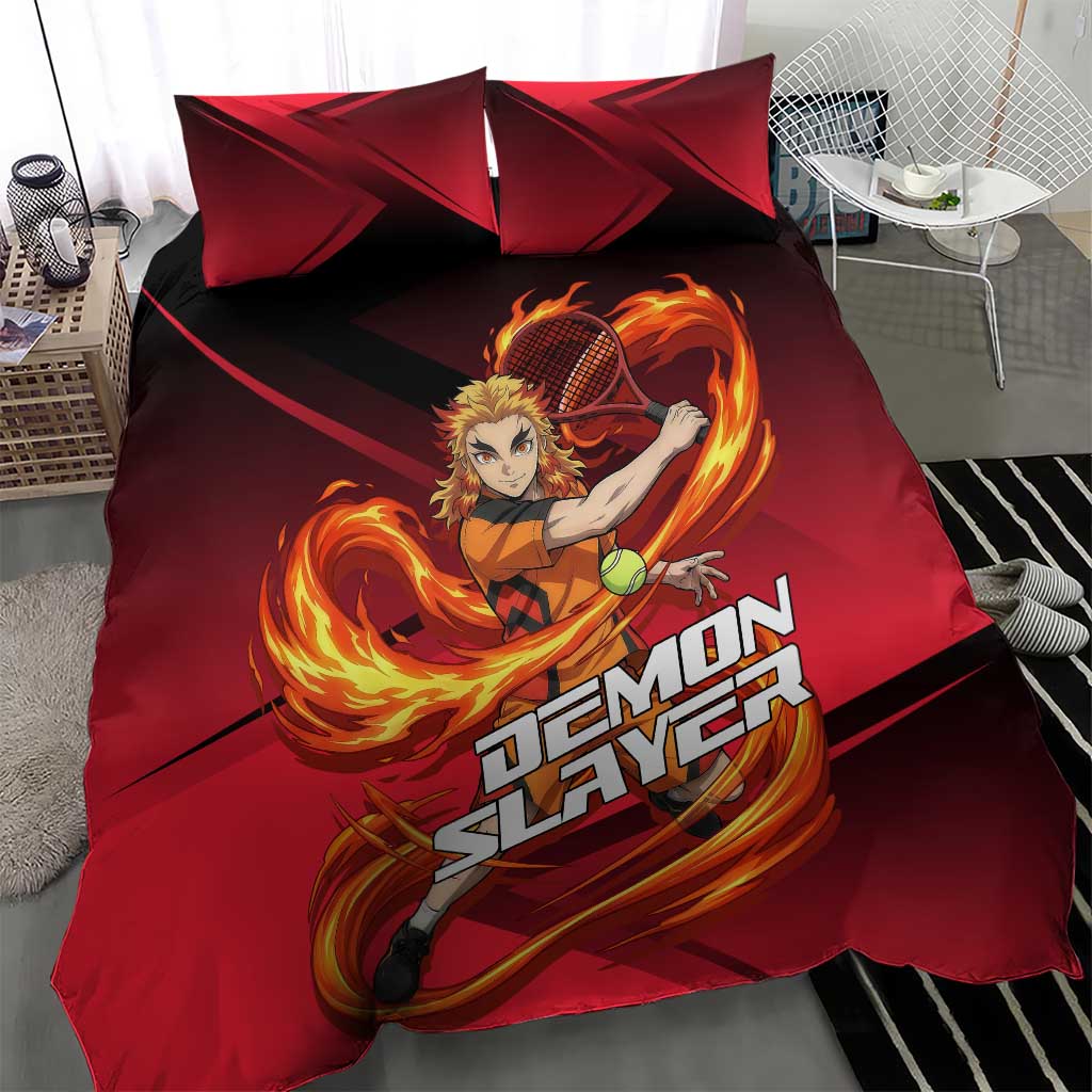 Kyojuro Rengoku Flame Rally Bedding Set Sporty Anime Mashup Style