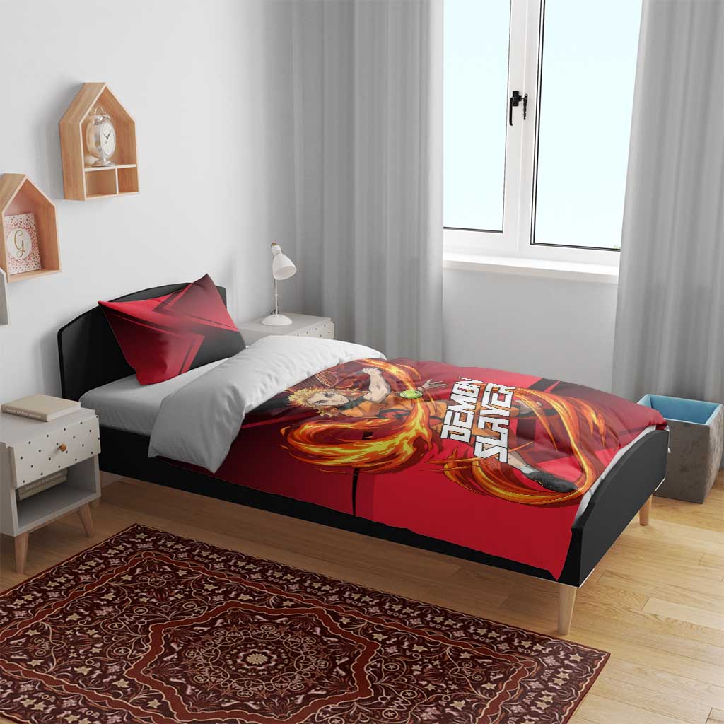 Kyojuro Rengoku Flame Rally Bedding Set Sporty Anime Mashup Style