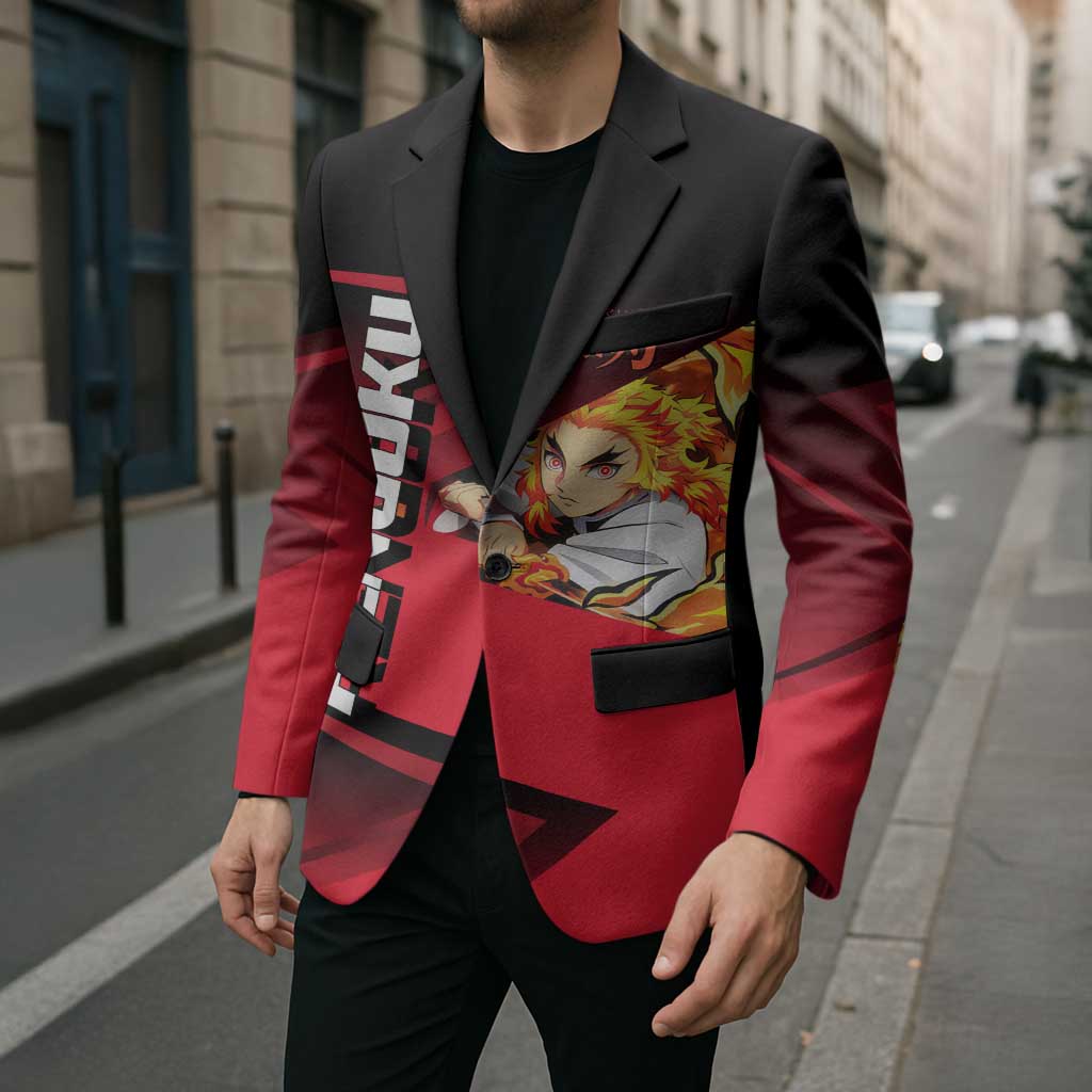 Kyojuro Rengoku Flame Rally Blazer Sporty Anime Mashup Style