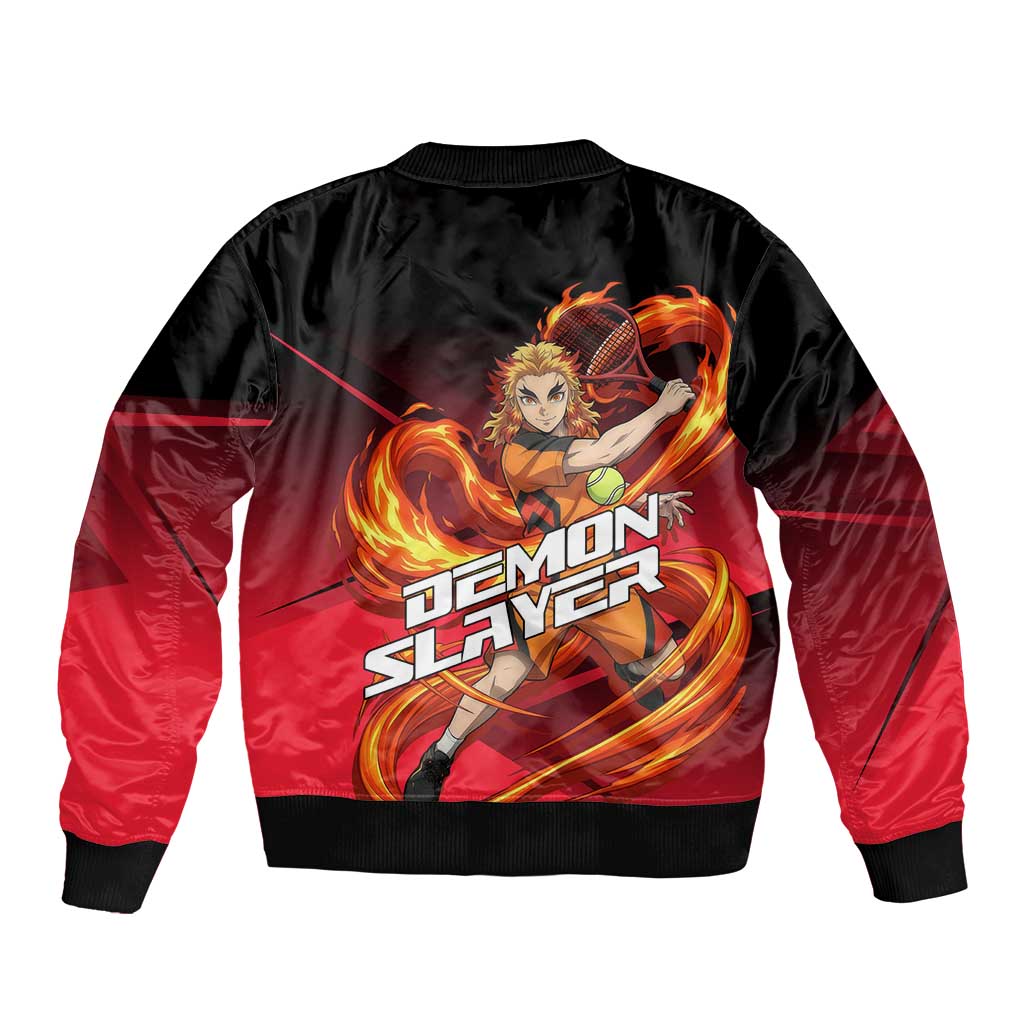 Kyojuro Rengoku Flame Rally Bomber Jacket Sporty Anime Mashup Style