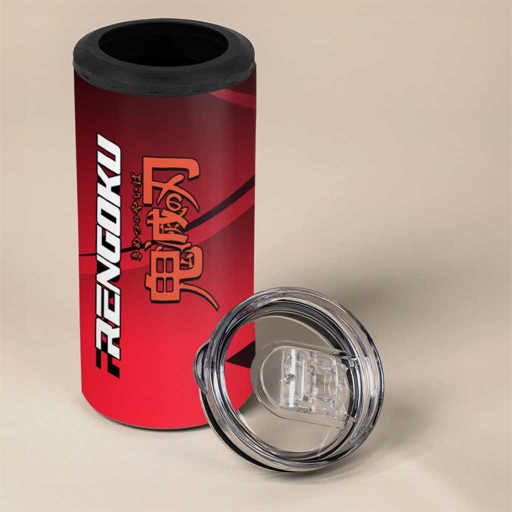 Kyojuro Rengoku Flame Rally 4 in 1 Can Cooler Tumbler Sporty Anime Mashup Style