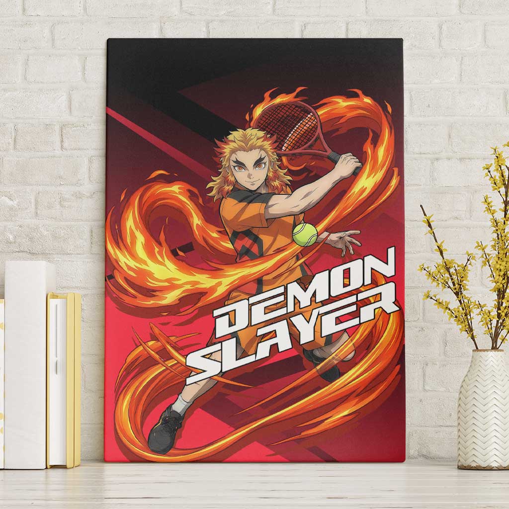 Kyojuro Rengoku Flame Rally Canvas Wall Art Sporty Anime Mashup Style