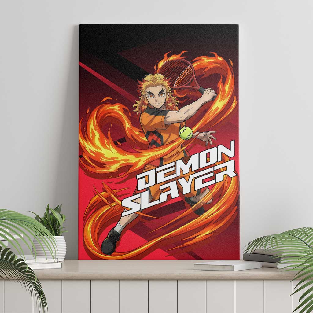 Kyojuro Rengoku Flame Rally Canvas Wall Art Sporty Anime Mashup Style