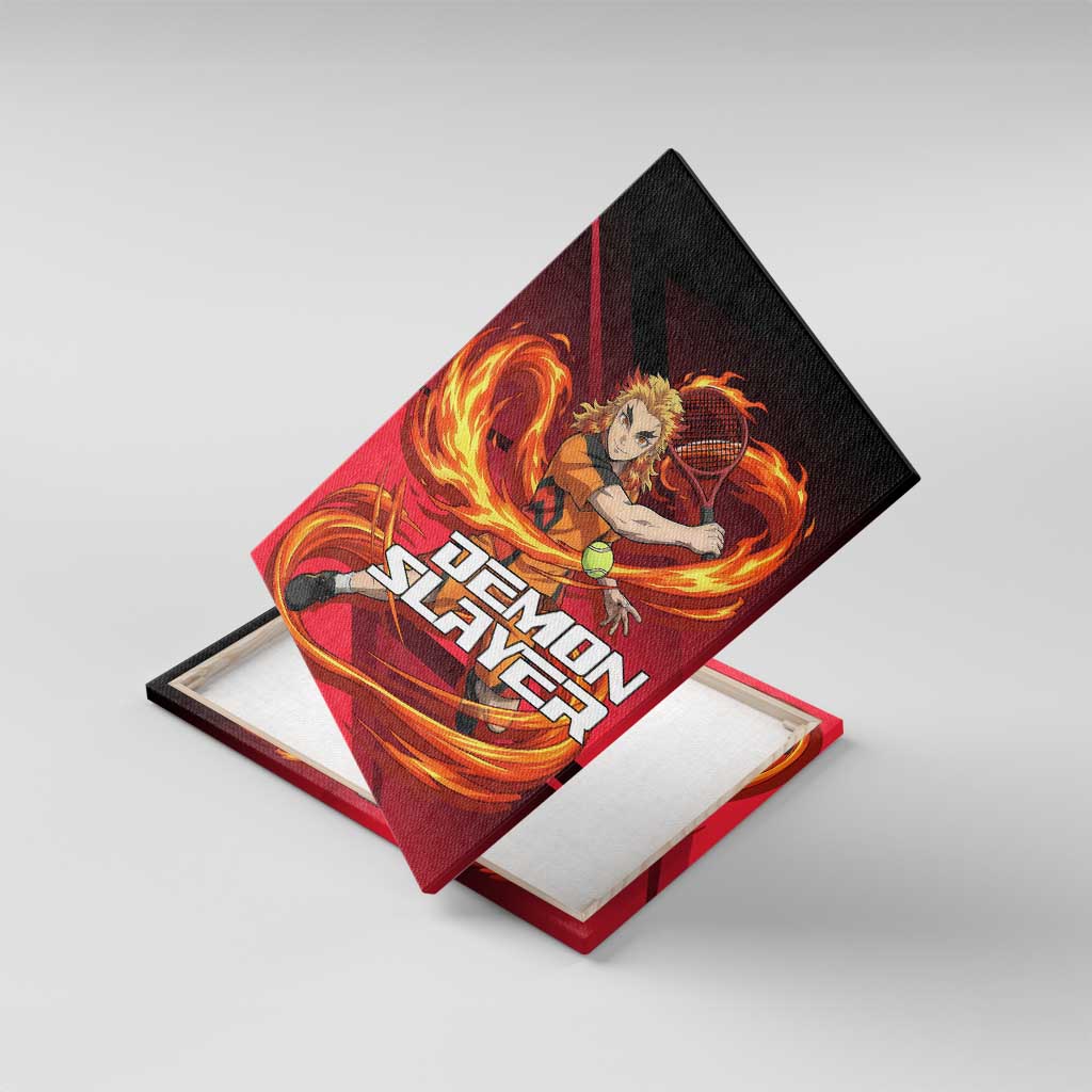Kyojuro Rengoku Flame Rally Canvas Wall Art Sporty Anime Mashup Style