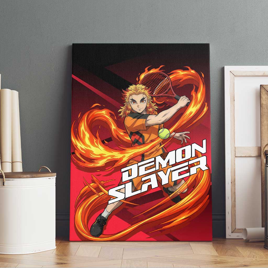 Kyojuro Rengoku Flame Rally Canvas Wall Art Sporty Anime Mashup Style
