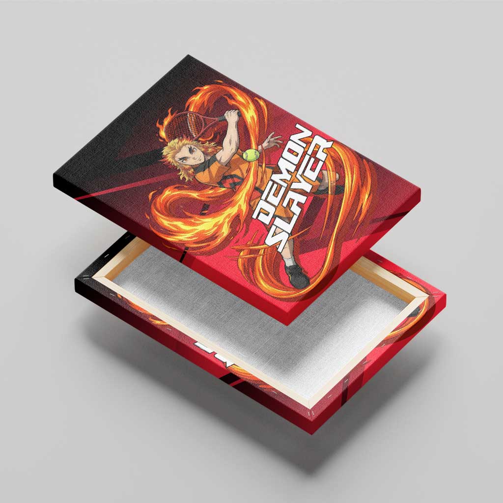 Kyojuro Rengoku Flame Rally Canvas Wall Art Sporty Anime Mashup Style