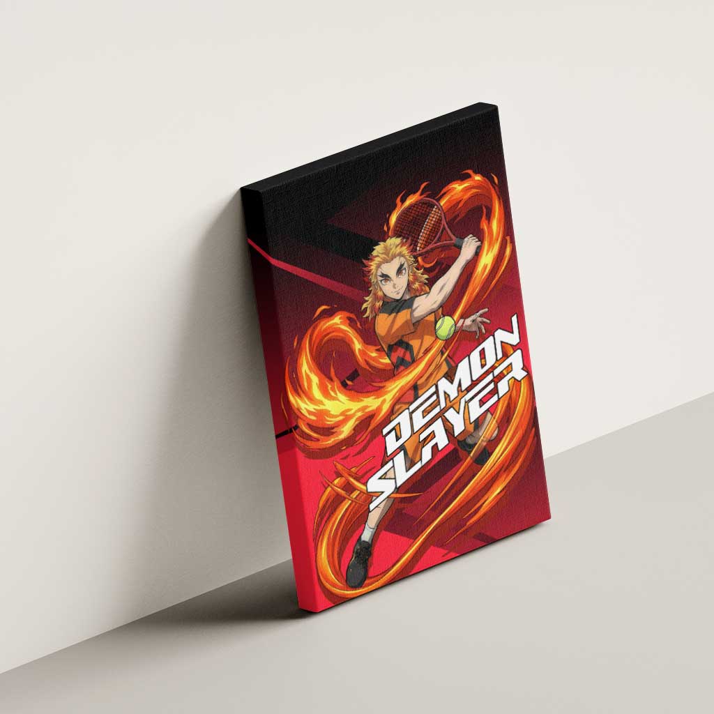 Kyojuro Rengoku Flame Rally Canvas Wall Art Sporty Anime Mashup Style