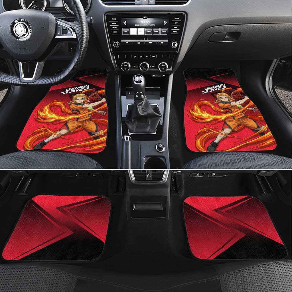 Kyojuro Rengoku Flame Rally Car Mats Sporty Anime Mashup Style