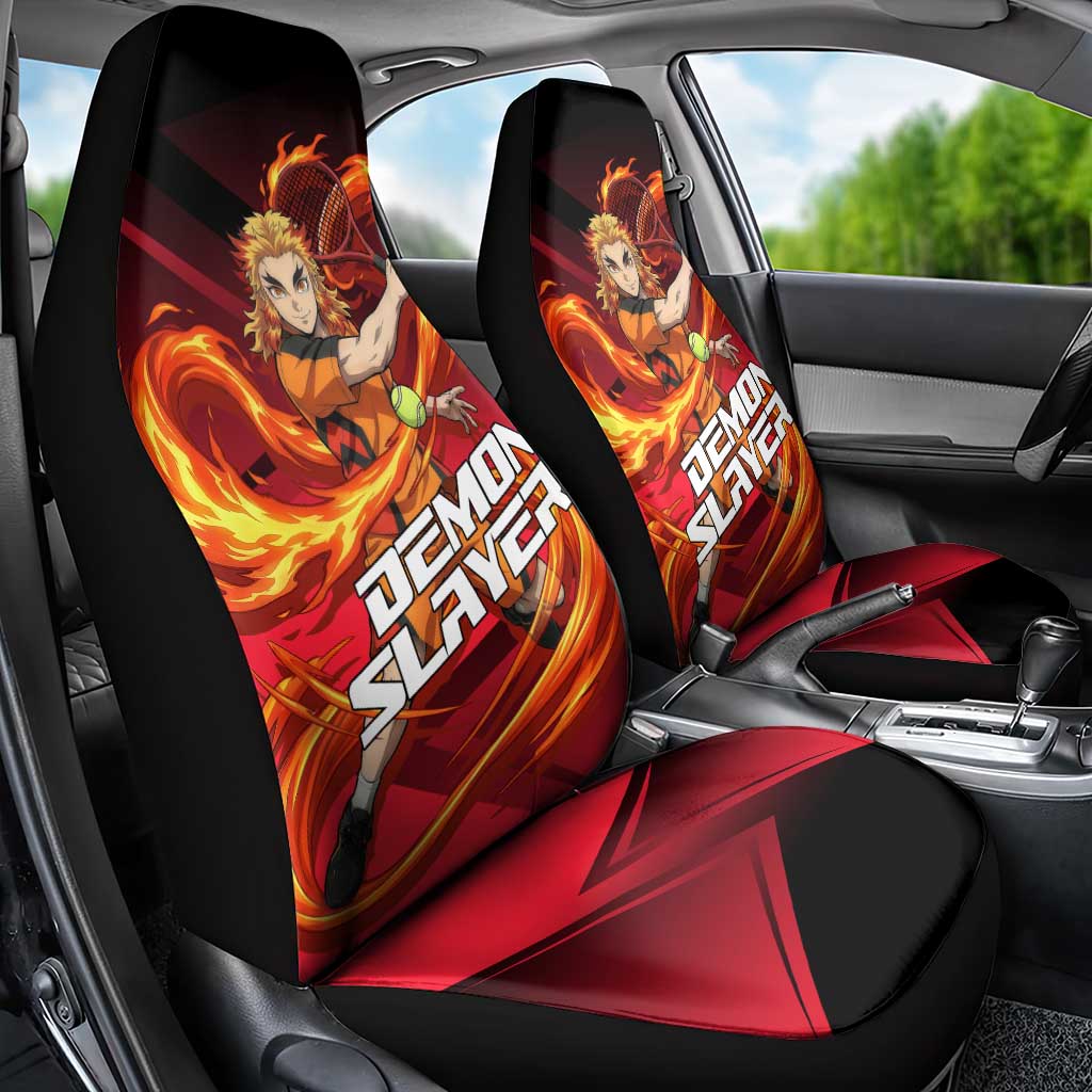 Kyojuro Rengoku Flame Rally Car Seat Cover Sporty Anime Mashup Style