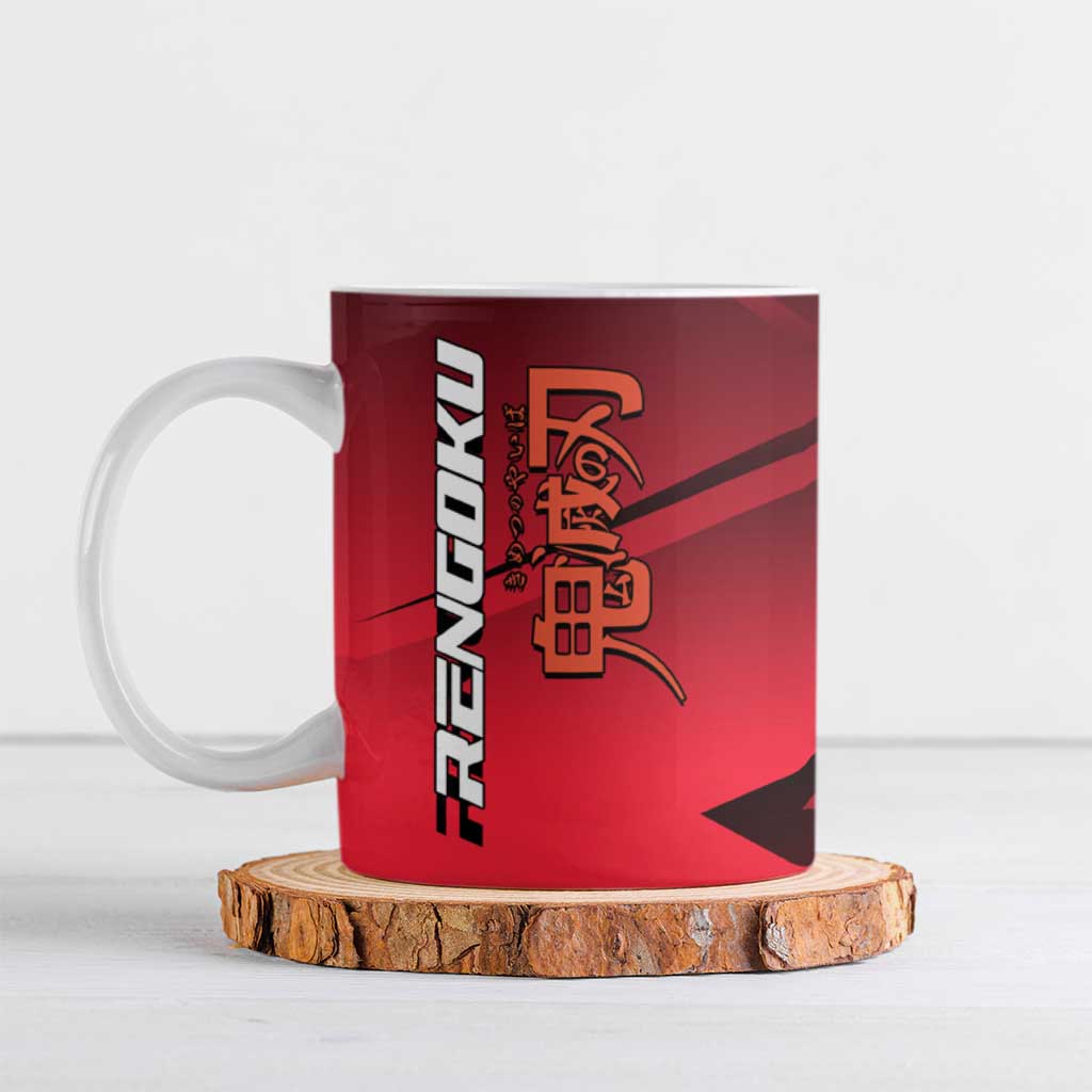 Kyojuro Rengoku Flame Rally Ceramic Mug Sporty Anime Mashup Style