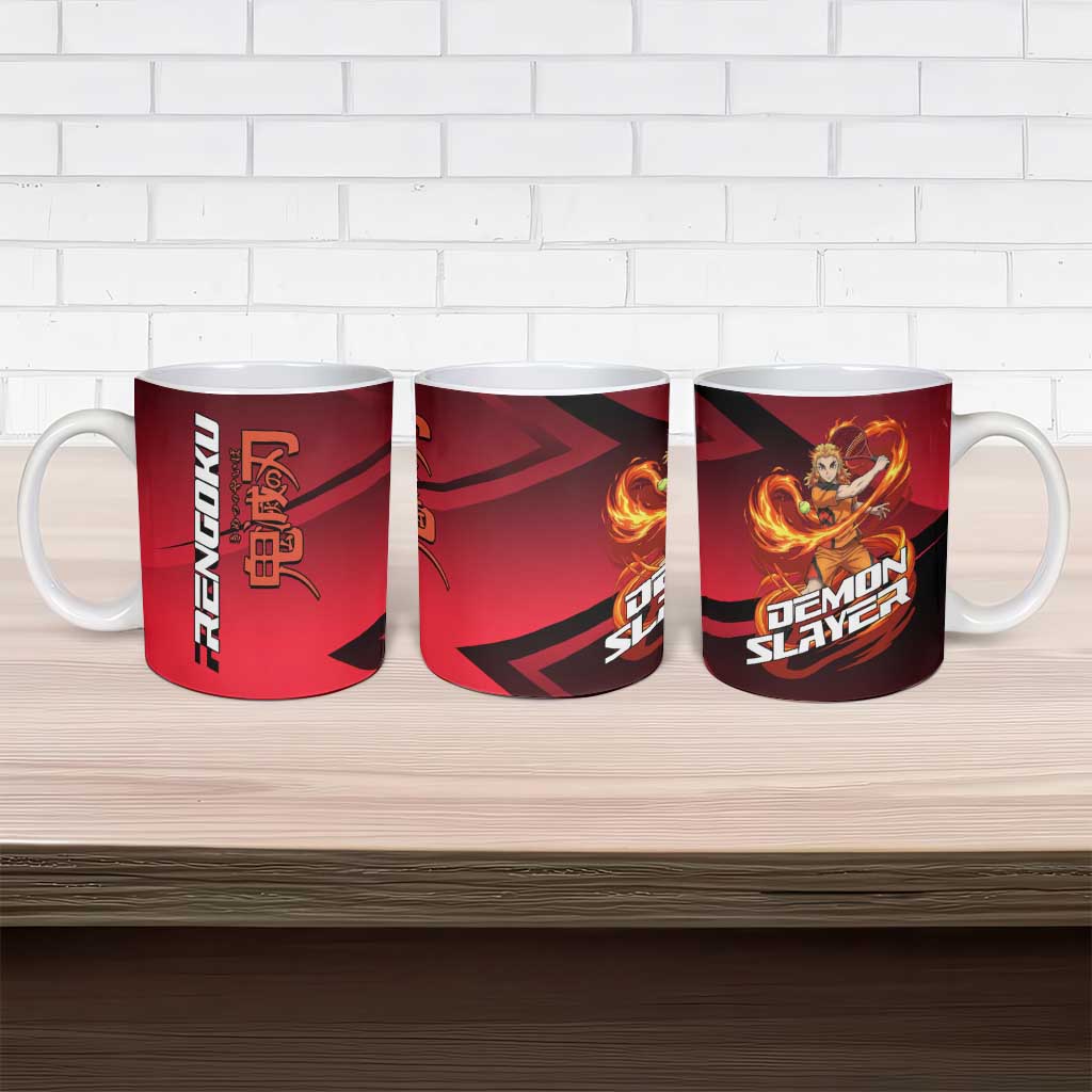 Kyojuro Rengoku Flame Rally Ceramic Mug Sporty Anime Mashup Style