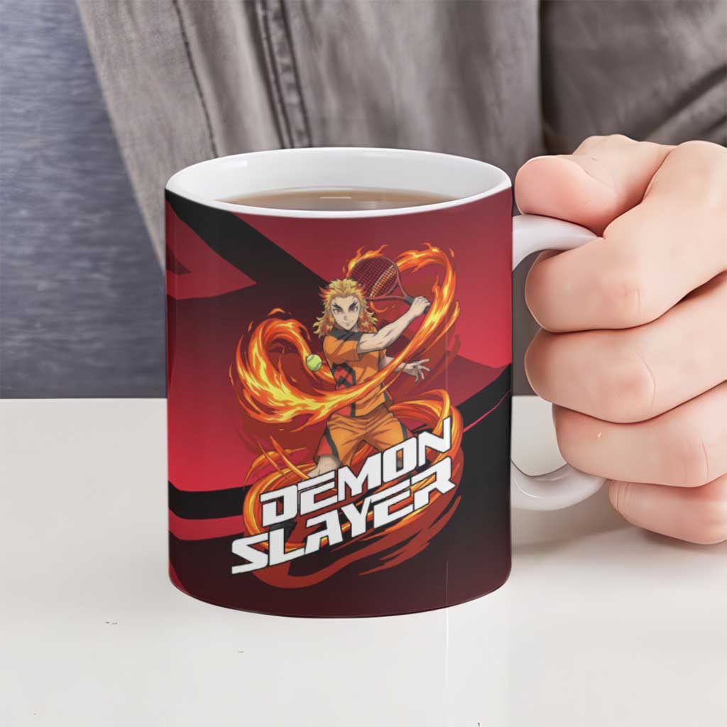 Kyojuro Rengoku Flame Rally Ceramic Mug Sporty Anime Mashup Style