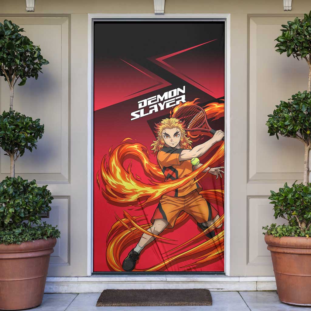 Kyojuro Rengoku Flame Rally Door Cover Sporty Anime Mashup Style