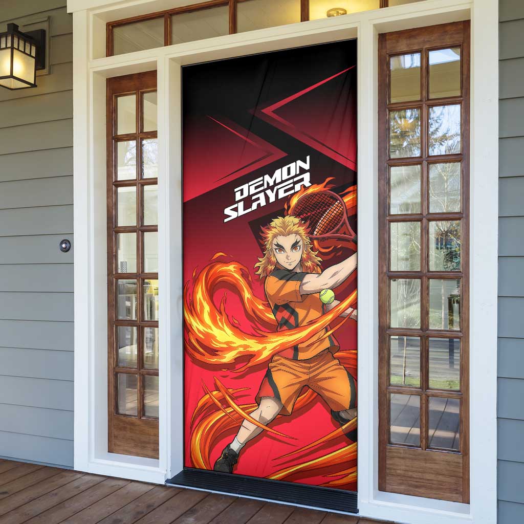 Kyojuro Rengoku Flame Rally Door Cover Sporty Anime Mashup Style