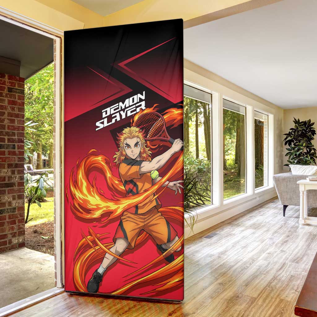 Kyojuro Rengoku Flame Rally Door Cover Sporty Anime Mashup Style