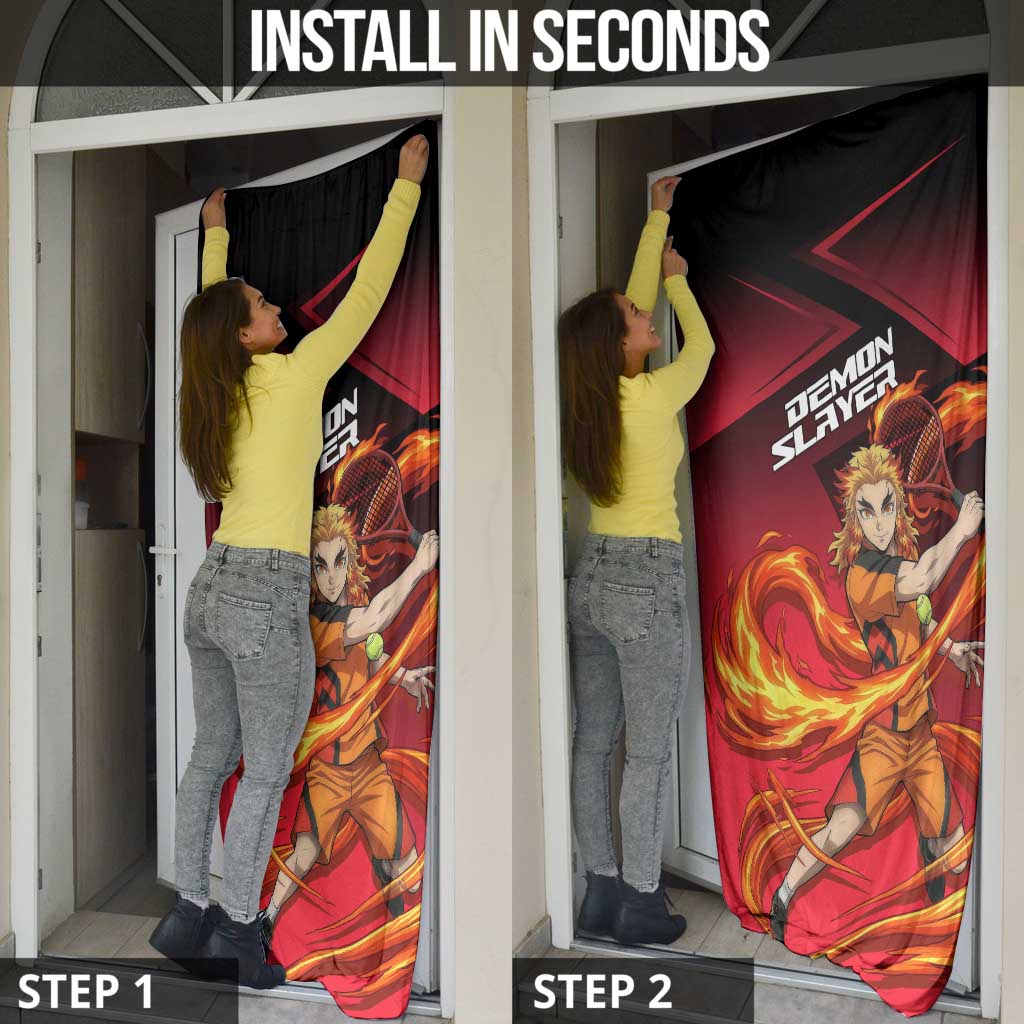 Kyojuro Rengoku Flame Rally Door Cover Sporty Anime Mashup Style